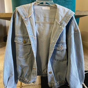 Denim hooded jacket